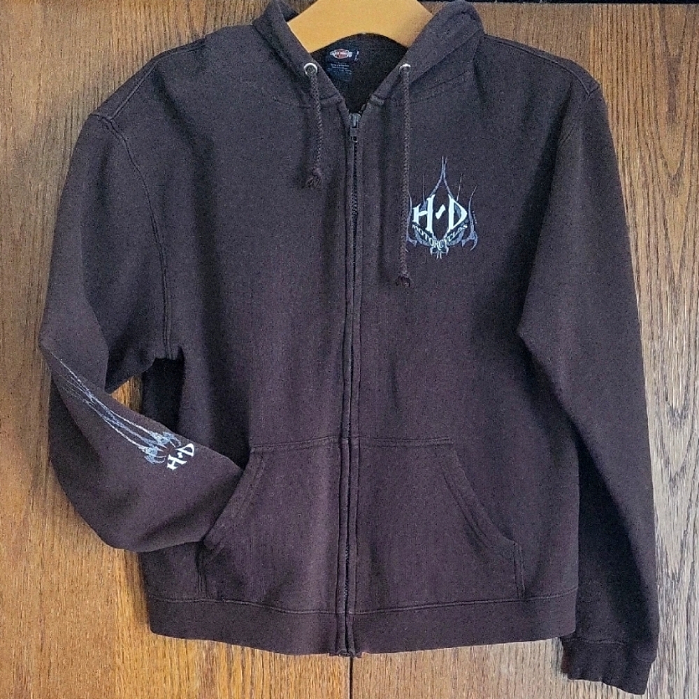 Brown Ladie's Zip-Up Hoodie with HD Logo